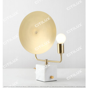 Copper Jazz White Marble Bedside Table Lamp Citilux