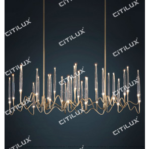 Stereo Icicle Multi-Head Chandelier Gold Citilux