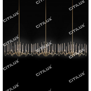 Stereo Icicle Long Head Chandelier Gold Citilux