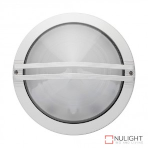 Astra Round Guard 240V Wall Light White Finish E27 DOM