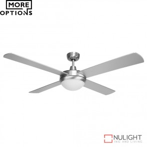 Brisk 52 Inches Plywood Blades Ceiling Fan And Led Light Silver Finish Led DOM