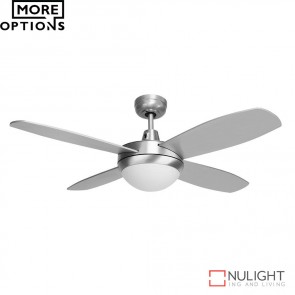 Brisk 42 Inches Plywood Blades Ceiling Fan And Led Light Silver Finish Led DOM