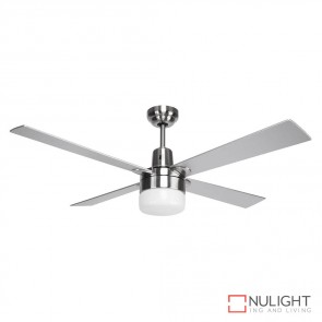 Windy 48 Inches Plywood Blade Ceiling Fan And Light Brushed Nickel And Silver Finish E27 DOM