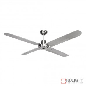 Viento 48 Inches Steel Blade Ceiling Fan Stainless Steel And Brushed Nickel Finish DOM