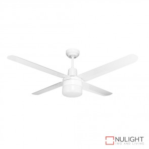 Viento 48 Inches Steel Blade Ceiling Fan And Light White Finish E27 DOM