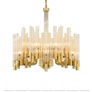 Staggered Glass Tube Modern Chandelier Citilux