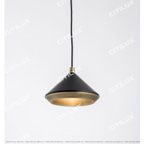Black + Copper Cone Cover Texture Single Chandelier Citilux