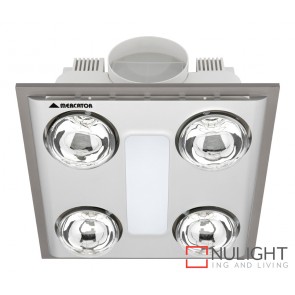Cosmo Quattro Bathroom Heater with Exhaust & Light Silver MEC