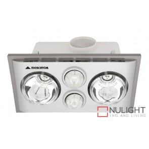 Lava Duo Bathroom Heater with Exhaust & Light Silver MEC