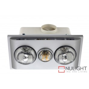Uniglow LED Bathroom Heater with Exhaust & Light Silver MEC