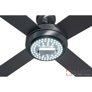 Caprice 1300 Ceiling Fan with LED Light Brushed Steel MEC