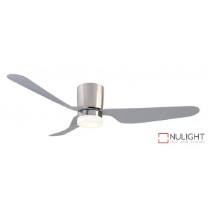 City 1300 DC Ceiling Fan with LED Light Brushed Chrome MEC