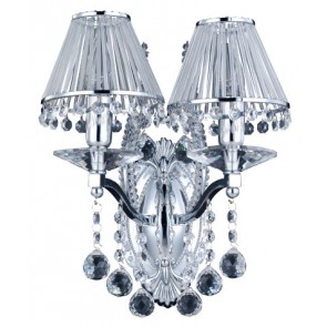 Vienna Crystal Pendant 2 Light Wall Bracket Crystal with Globe Cover Hermosa Lighting