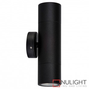 Black Up/Down Wall Pillar Light 2X 10W Gu10 Led Cool White HAV