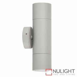 Silver Up/Down Wall Pillar Light 2X 10W Gu10 Led Cool White HAV