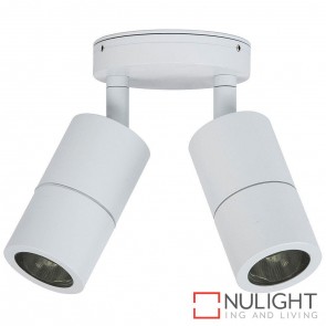 White Double Adjustable Wall Pillar Light 2X 10W Gu10 Led Warm White HAV