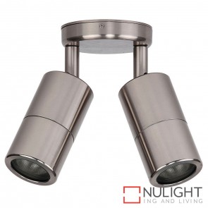 Titanium Coloured Aluminium Double Adjustable Wall Pillar Light 2X 5W Mr16 Led Cool White HAV