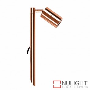 Solid Copper  Single Adjustable Garden Spike Spotlight 5W Mr16 Led Cool White HAV