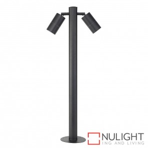 Black Double Adjustable Bollard 2X 5W Gu10 Led Cool White HAV