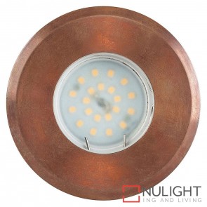 Copper Recessed Round Wall / Inground 5W Mr16 Led Warm White HAV