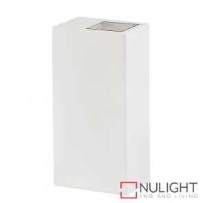 White Square Surface Mounted Wall Light 2X 5W Gu10 Led Cool White HAV