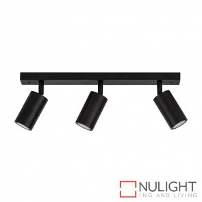 Black 3 Light Bar 3X 5W Gu10 Led Warm White HAV