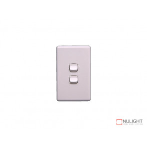 Grid Plate and Cover for 2 Gang Switch - White VBL