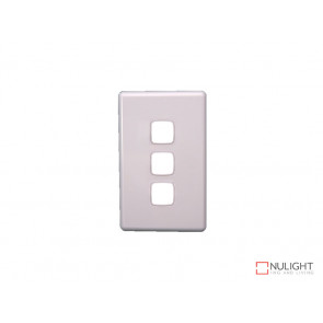 Grid Plate and Cover for 3 Gang Switch - White VBL