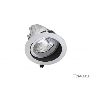 Vibe 34W Cool White Round LED Shoplight Downlight White VBL