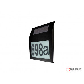 Illuminated House Numbers Light With Built In Solar Panel In Black VBL