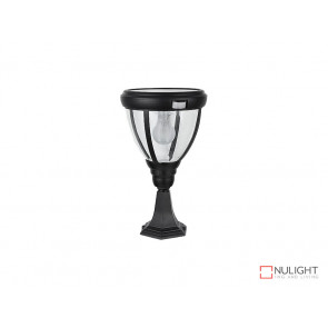 6.2W Bright White Solar Pillar Light In Black With Motion Sensor VBSLDPIL0007A6-2WPIR VBL
