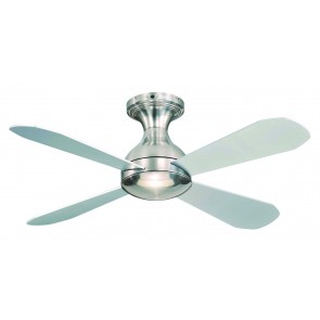Ariel CTC Ceiling Fan in Brushed Nickel with Light Martec