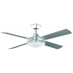 Quadrant 130cm Ceiling Fan in Brushed Aluminum with Fluoro Light Kit and Remote Martec