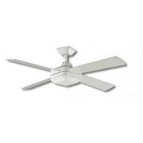 Quadrant 130cm Ceiling Fan in Gloss White with Fluoro Light Kit and Remote Martec