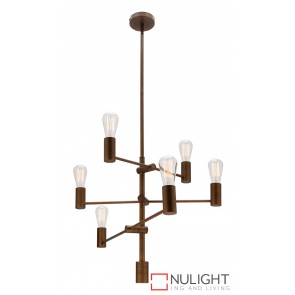 Diaz Pendant 6 Light 40W Pendant Aged Brass MEC