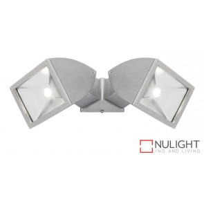 Zone2 LED 2x11W Exterior Floodlight Brushed Chrome MEC