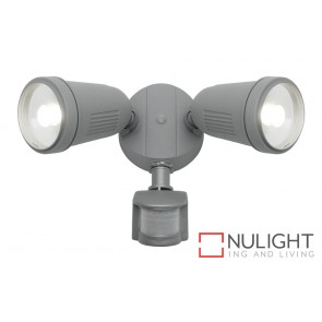 Otto 2 Light LED Flood Light with Sensor Silver MEC