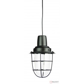 Flint Single Industrial Pendant Matt Black ORI