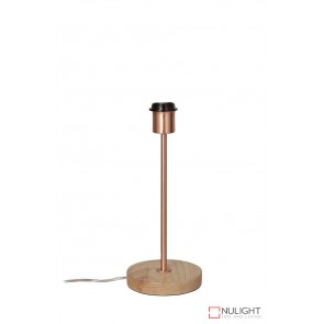 Fino Table Lamp Base Teak And Copper ORI