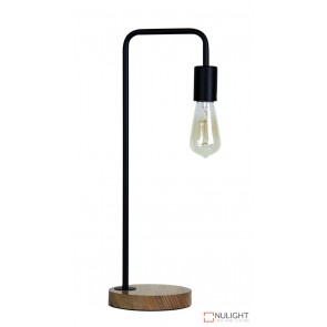 Lane Table Lamp Base Teak With Black Arm ORI