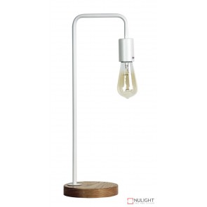 Lane Table Lamp Base Teak With White Arm ORI