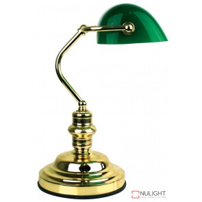 Bankers Lamp Brass Plate Switched ORI
