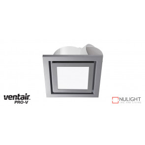 AIRBUS 200 - 200mm Quality Side Ducted Exhaust Fan With 10w LED Panel (642Lm) - Extra Low Profile - Square - Silver VTA
