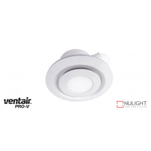 AIRBUS 200 - 200mm Quality Side Ducted Exhaust Fan With 10w LED Panel (642Lm) - Extra Low Profile - Round - White VTA