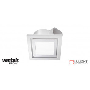 AIRBUS 200 - 200mm Quality Side Ducted Exhaust Fan With 10w LED Panel (642Lm) - Extra Low Profile - Square - White VTA