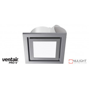 AIRBUS 250 - 250mm Quality Side Ducted Exhaust Fan With 14w LED Panel (891Lm) Extra Low Profile - Square - Silver VTA