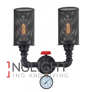 VENETO WALL INTERNAL 2*ES 72W Black IRON H380mm x W330mm (incl 25W Carbon Filaments Globes) CLA