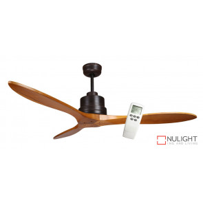 LOTUS IQ - 54 inch 1350mm DC Energy Saving Ceiling Fan - 3 Natural Timber Blades - Incl LCD Display Remote Control VTA